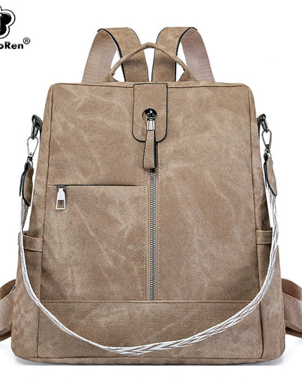 Damen Leder Rucksack – Leicht & Diebstahlsicher für Alltag & Reise