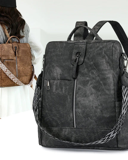Leichter Damen Lederrucksack mit Diebstahlschutz für Reisen