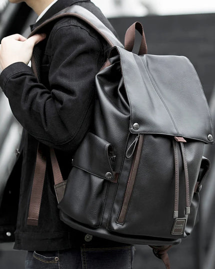 Leder Rucksack Herren Vintage – Wasserdichter Daypack 15.6" Laptop