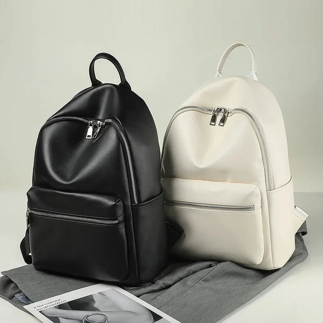 Schwarzer Leder Rucksack Damen – Dein Begleiter für Uni & Reise