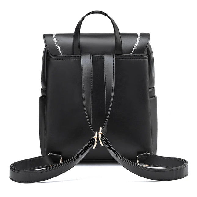 Leder Rucksack mit Klappe & Reißverschluss – Zweifarbig & Lässig
