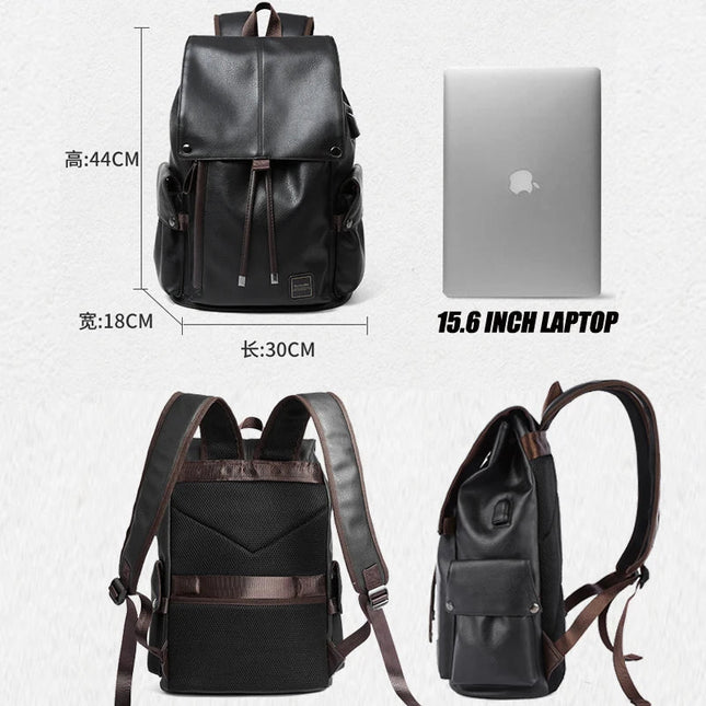 Vintage Leder Rucksack Herren – 15.6 Zoll Laptop-Daypack für Reise & Uni