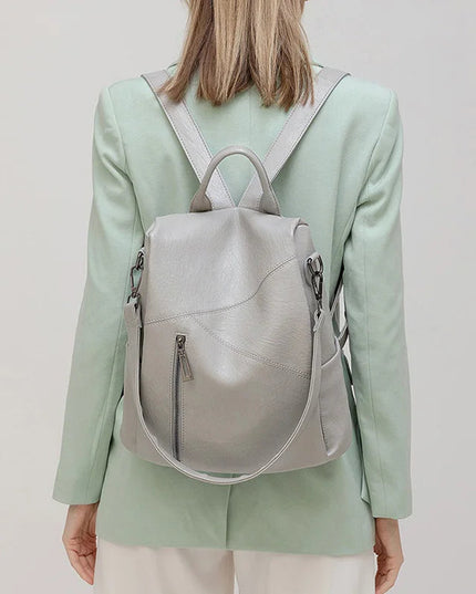 Patchwork Leder Rucksack für Damen – Echtes Kalbsleder & Diebstahlschutz
