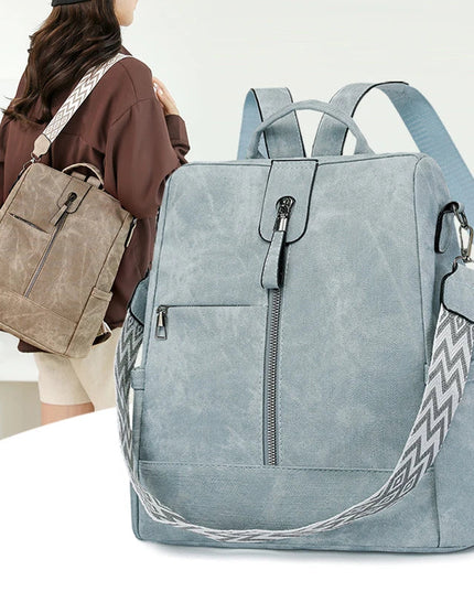 Leichter Damen Lederrucksack mit Diebstahlschutz für Reisen