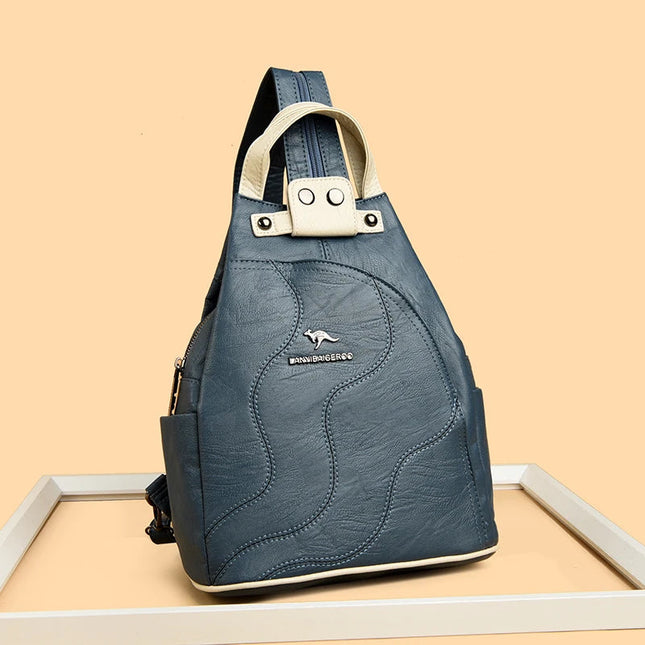 Eleganter Damen Leder Rucksack – Ideal für Alltag, Uni & Reisen