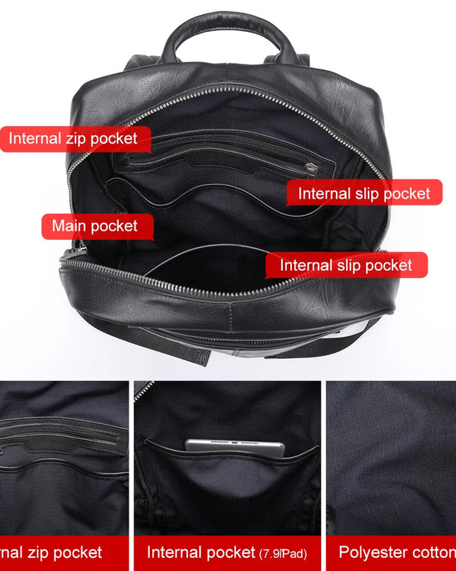 Lederrucksack für Herren – 14 Zoll Laptop & Business