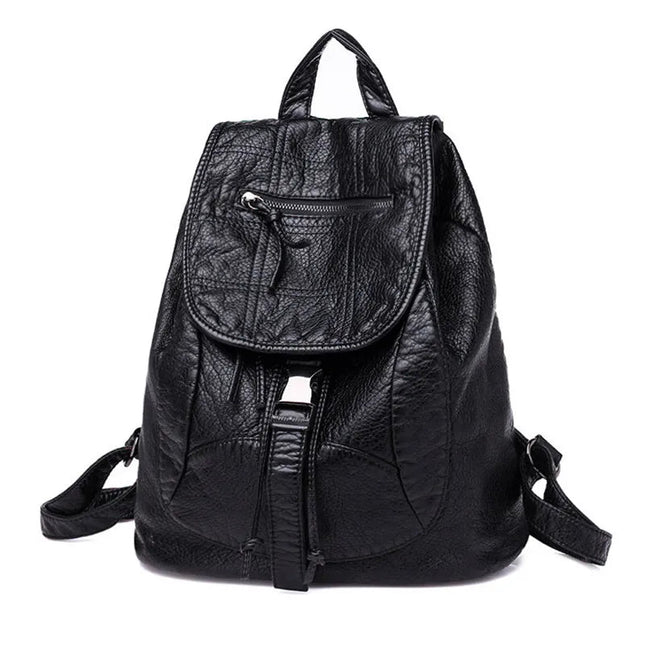 Schwarzer Lederrucksack für Damen – Dein Begleiter für Alltag & Reisen