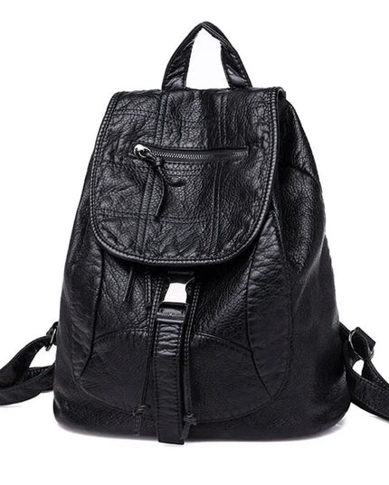 Schwarzer Leder Rucksack für Damen – Dein Begleiter für Alltag & Reise