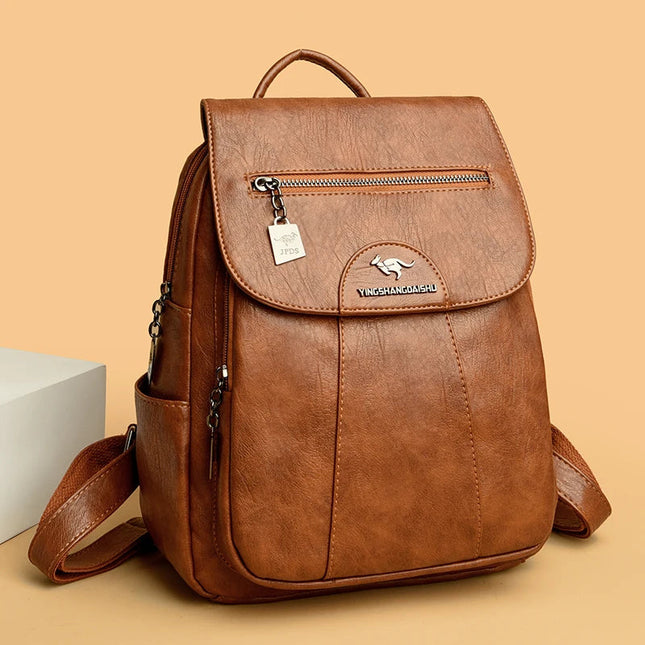 Vintage Leder Rucksack Damen – Weich & Vielseitig für Alltag & Reise