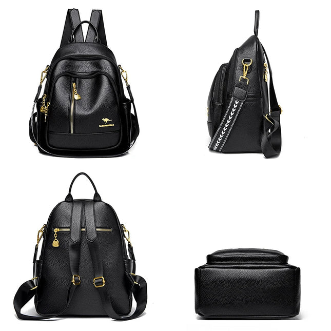 Vintage Leder Rucksack Damen – Geräumiger Begleiter für Alltag & Reise