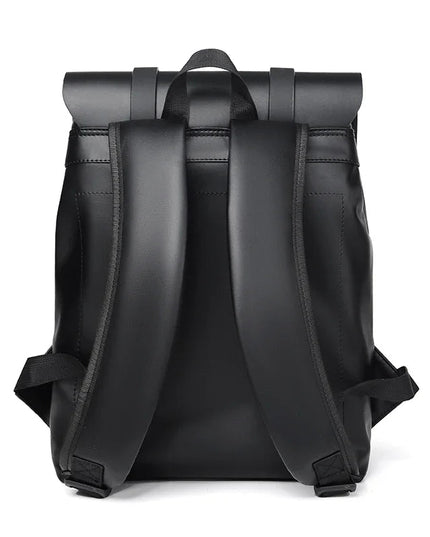 Schwarzer Lederrucksack für Herren | Alltag & 14-Zoll-Laptop