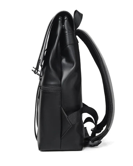 Schwarzer Lederrucksack für Herren | Alltag & 14-Zoll-Laptop