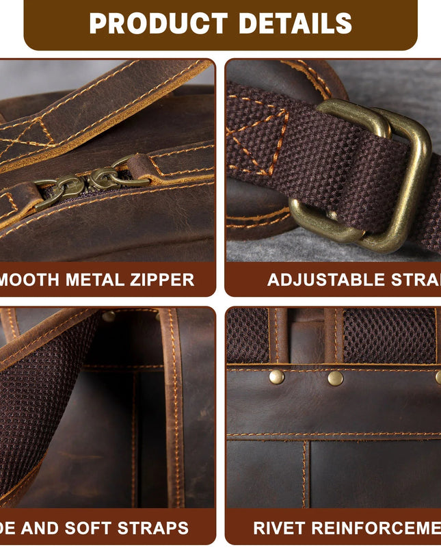 S.WORKER Vintage Lederrucksack – Laptop & Reise Begleiter
