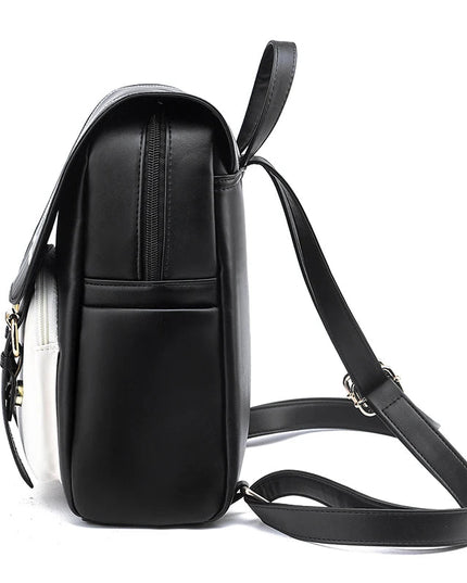 Lässiger Rucksack im Leder-Look mit Reißverschluss – Perfekt für Schule & Alltag
