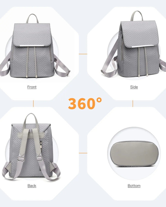 Miss Lulu Damen Leder Rucksack | Eleganter Rolltop für Stadt & Schule