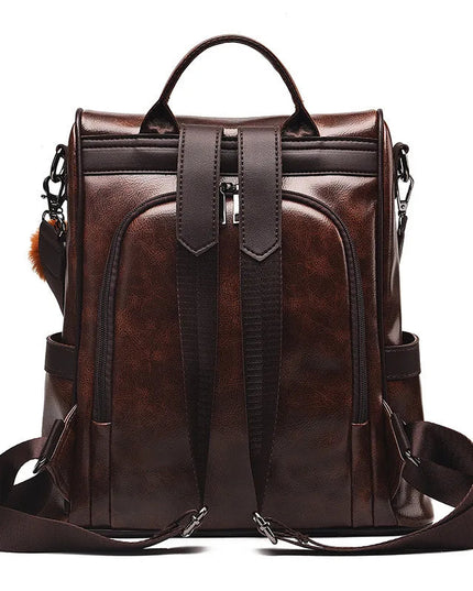 Vintage Lederrucksack für Damen – Stilvoll & Diebstahlsicher
