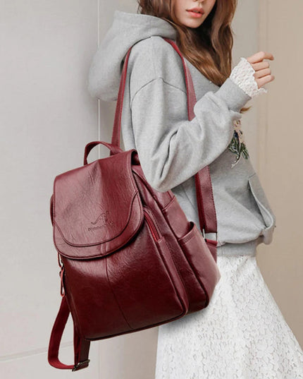 Damen Leder Rucksack Vintage: Weiche Schultertasche für Alltag & Reise