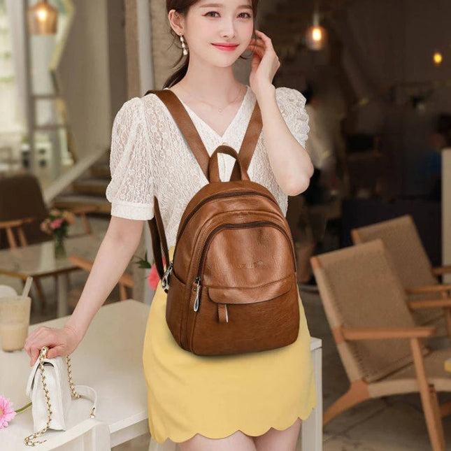Eleganter Damen Lederrucksack – Groß, vielseitig & bequem für den Alltag