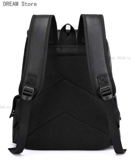 Vintage Lederrucksack mit Schnallen – Groß & Robust für Reisen