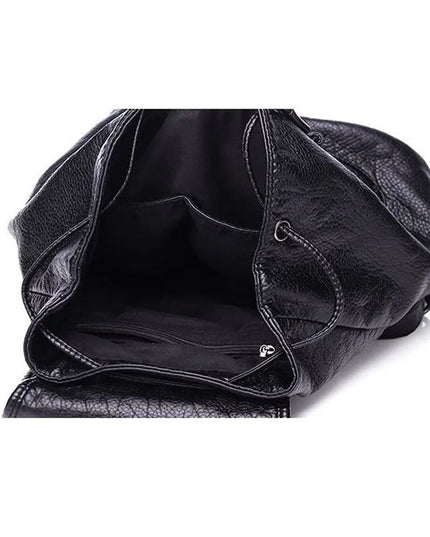 Weicher Leder Rucksack Schwarz für Damen – Alltag & Reisebegleiter
