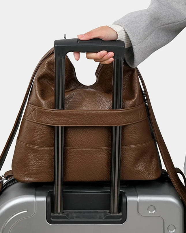 Geräumiger Leder Rucksack für Damen – Ideal für Reise & Schule
