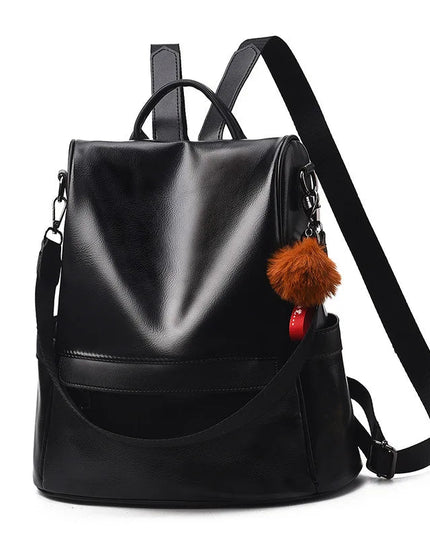 Vintage Leder Rucksack Damen – Schultertasche mit Diebstahlschutz