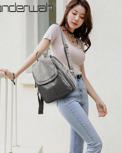 Lederrucksack Damen Vintage Stil – Geräumig für Alltag & Reise