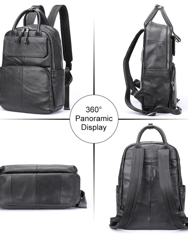 Herren Leder Rucksack für Uni, Business & Reisen – Laptopfach