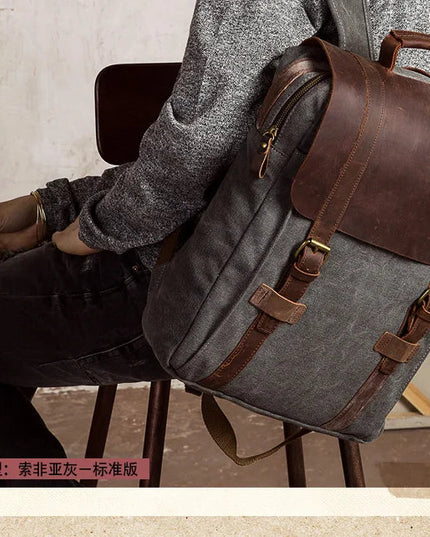 Vielseitiger Lederrucksack für Herren & Damen – Alltag & Schule