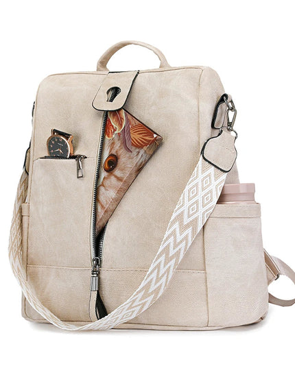 Leichter Damen Lederrucksack mit Diebstahlschutz für Reisen