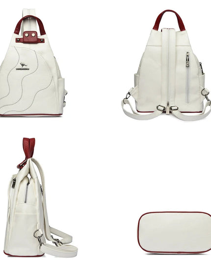 Eleganter Damen Leder Rucksack – Ideal für Alltag, Uni & Reisen