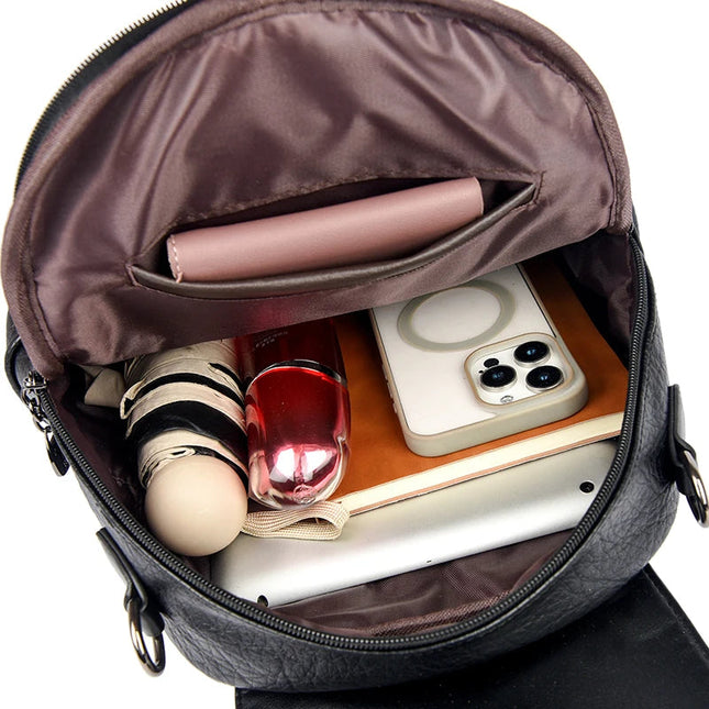 Wandelbarer Lederrucksack für Damen – Rucksack & Tasche in Einem